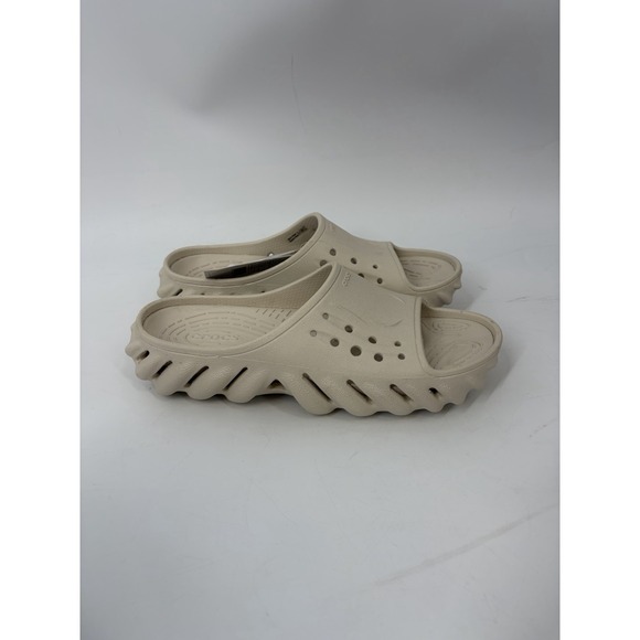 Crocs Echo Slide Men 5 Women 7 Beige Stucco Chunky Comfort Sandals - Picture 2 of 12